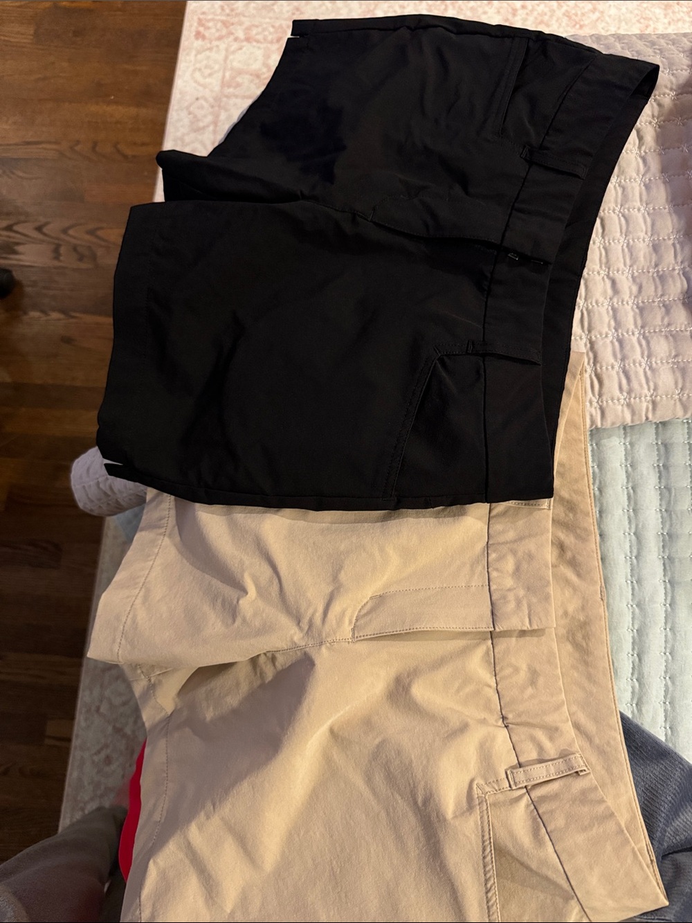 Versatile Women’s Black and Beige Bermuda Shorts